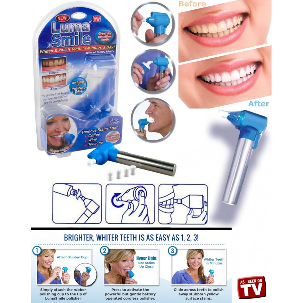 Система за домашно премахване на петна и полиране на зъбите Luma Smile, на батерии
