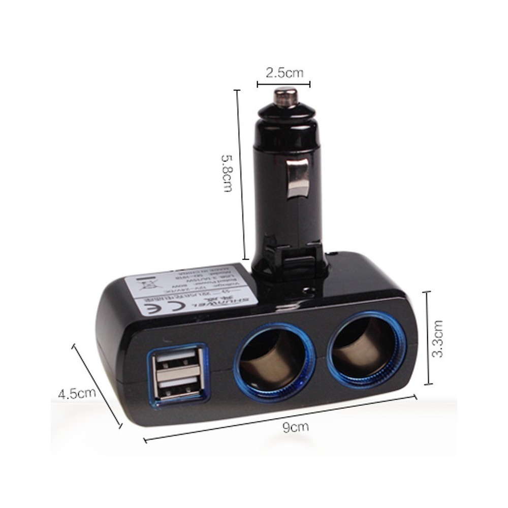 Разклонител на запалка, 2 гнезда за запалка и 2 броя USB за зареждане - Image 3