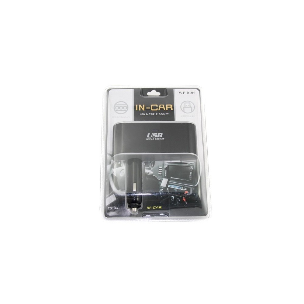 Разклонител за запалка с 3 гнезда и USB, 12V-24V, Твърдо рамо - Image 4