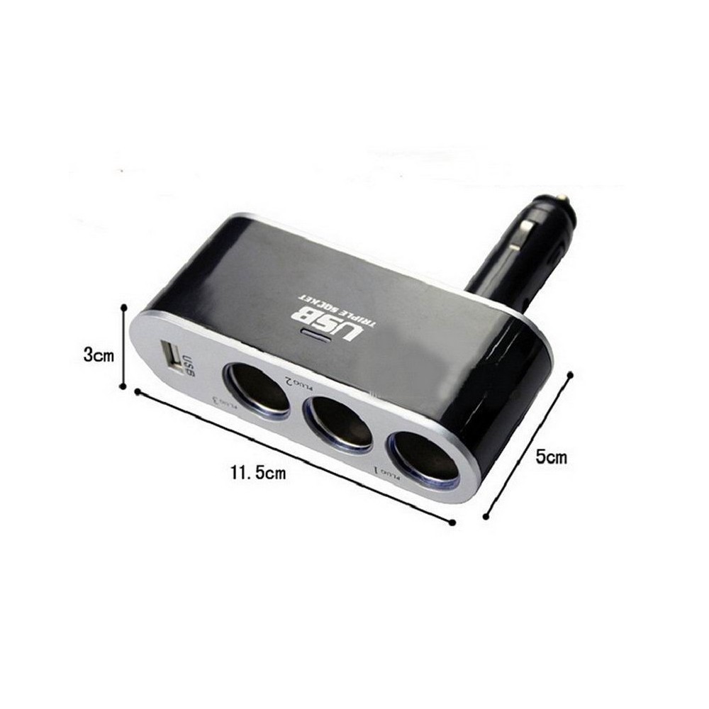 Разклонител за запалка с 3 гнезда и USB, 12V-24V, Твърдо рамо - Image 5