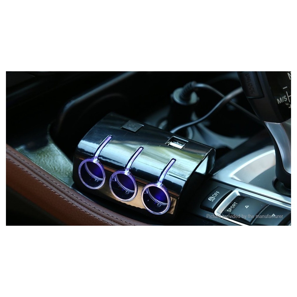 Разклонител за запалка в автомобил с 3 куплунга и 2 бр. USB - Image 4