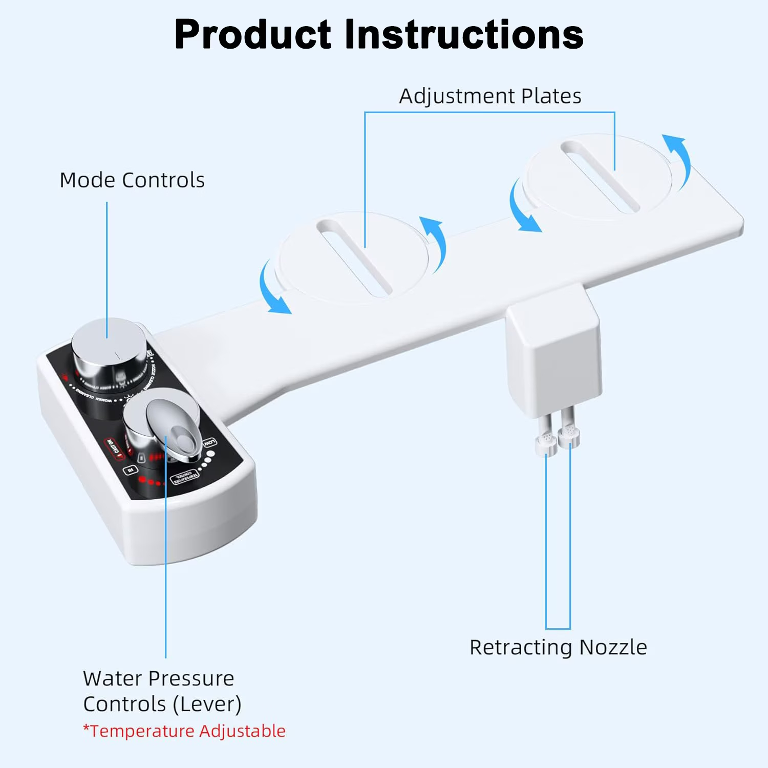 Неелектрическо Биде с Двоен Накрайник Функция Самопочистване и Регулируем Дебит - Image 7