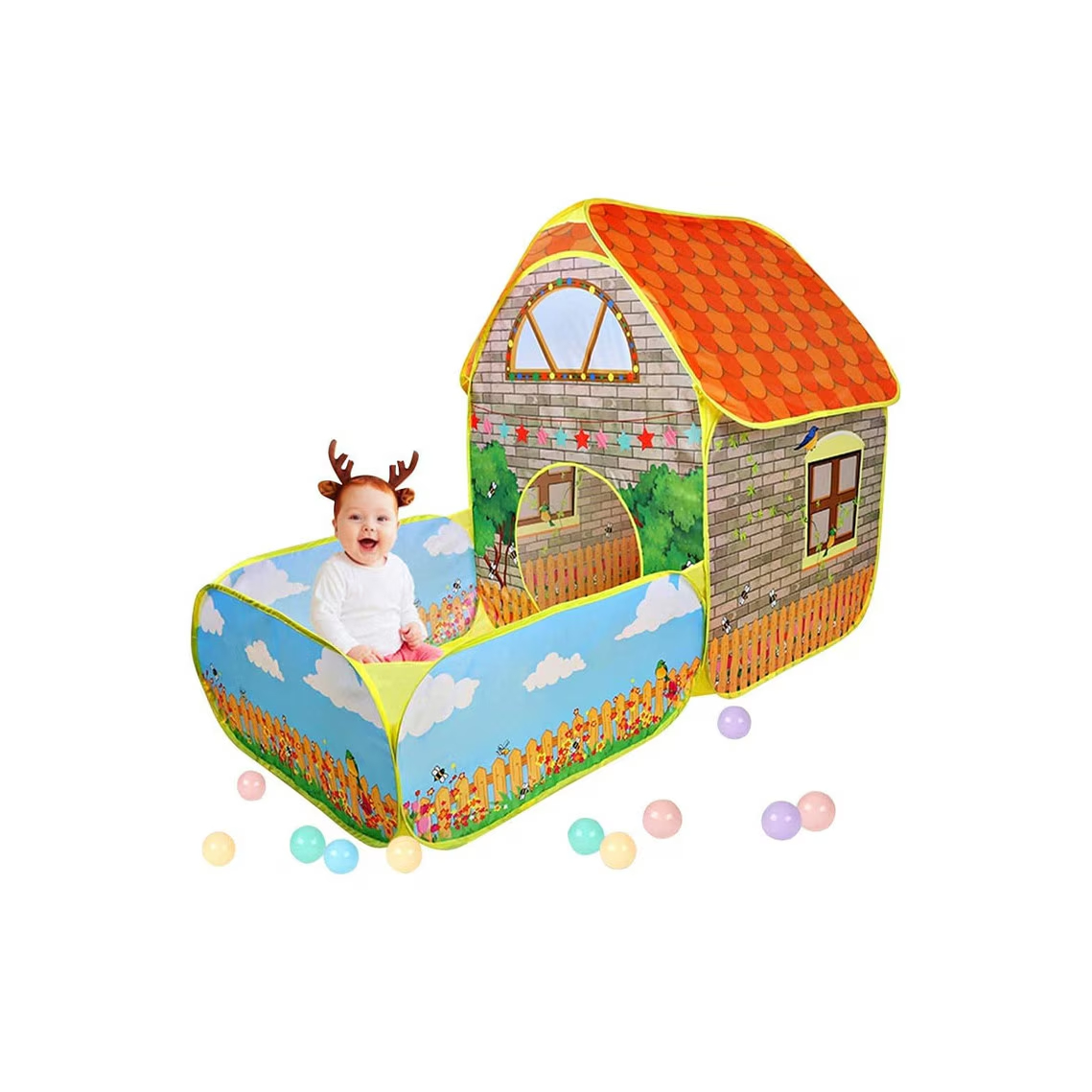 Саморазгъваща се Pop up палатка къщичка с прикрепен басейн - Image 3