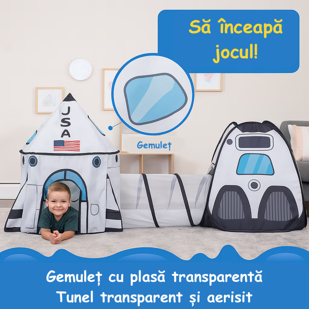 Детска Палатка с Тунел "Космическа Мисия" Ракета и Капсула - Image 4