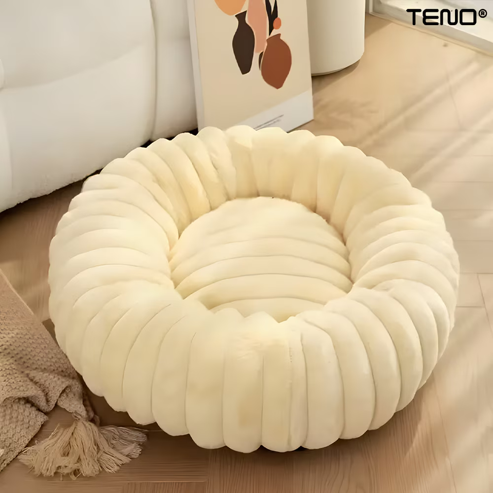 Легло за Кучета и Котки Бежов Цвят Меко и Комфортно - Image 3
