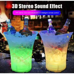 Светеща Кофа за Лед с Тонколона 5W и RGB LED Осветление за Парти