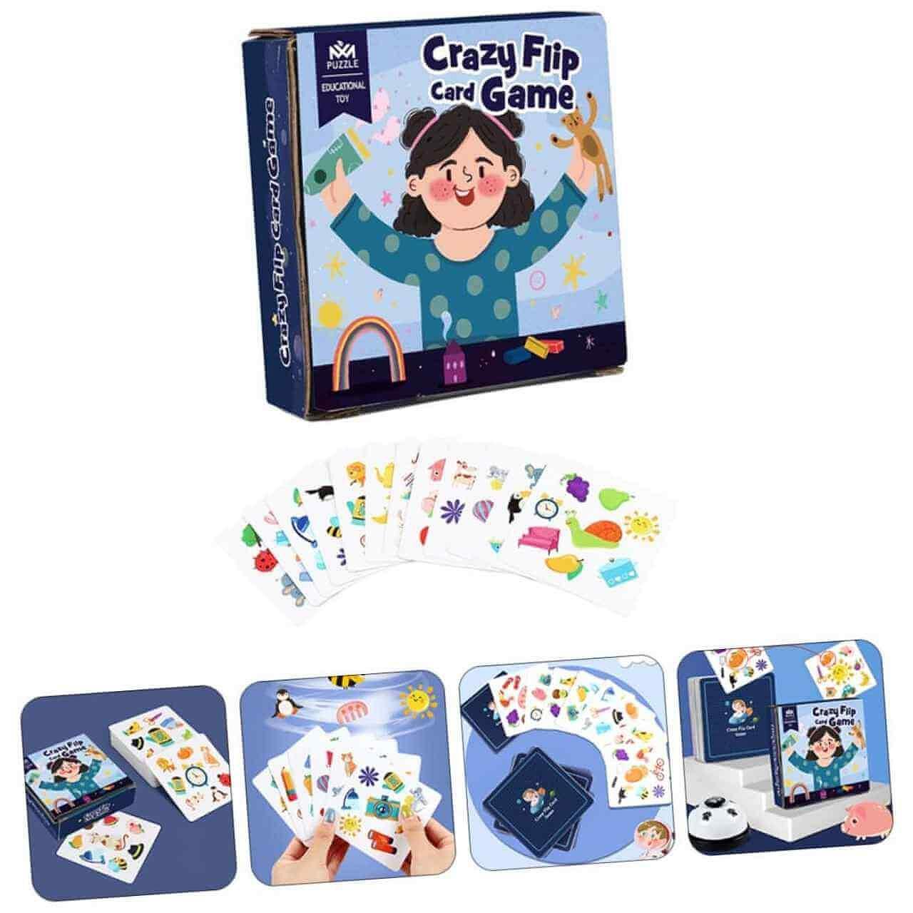 Crazy Flip Семейна Игра с Карти и Звънец за Бърза Реакция - Image 3
