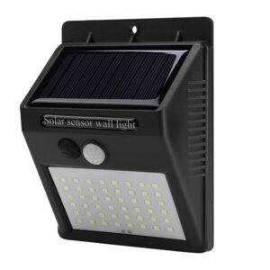Черна соларна лампа 20W с интелигентен датчик за движение 1 метър