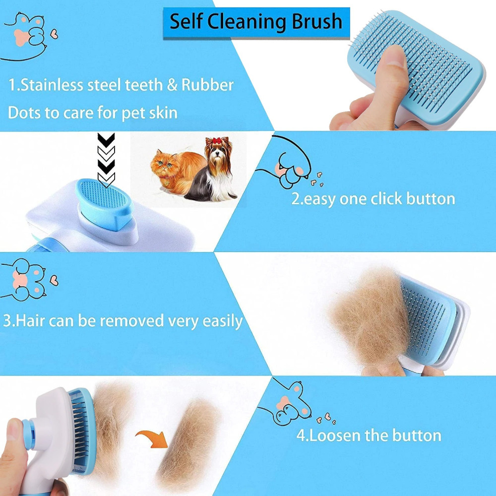 Самопочистваща се четка за козина за котки и кучета - Image 4