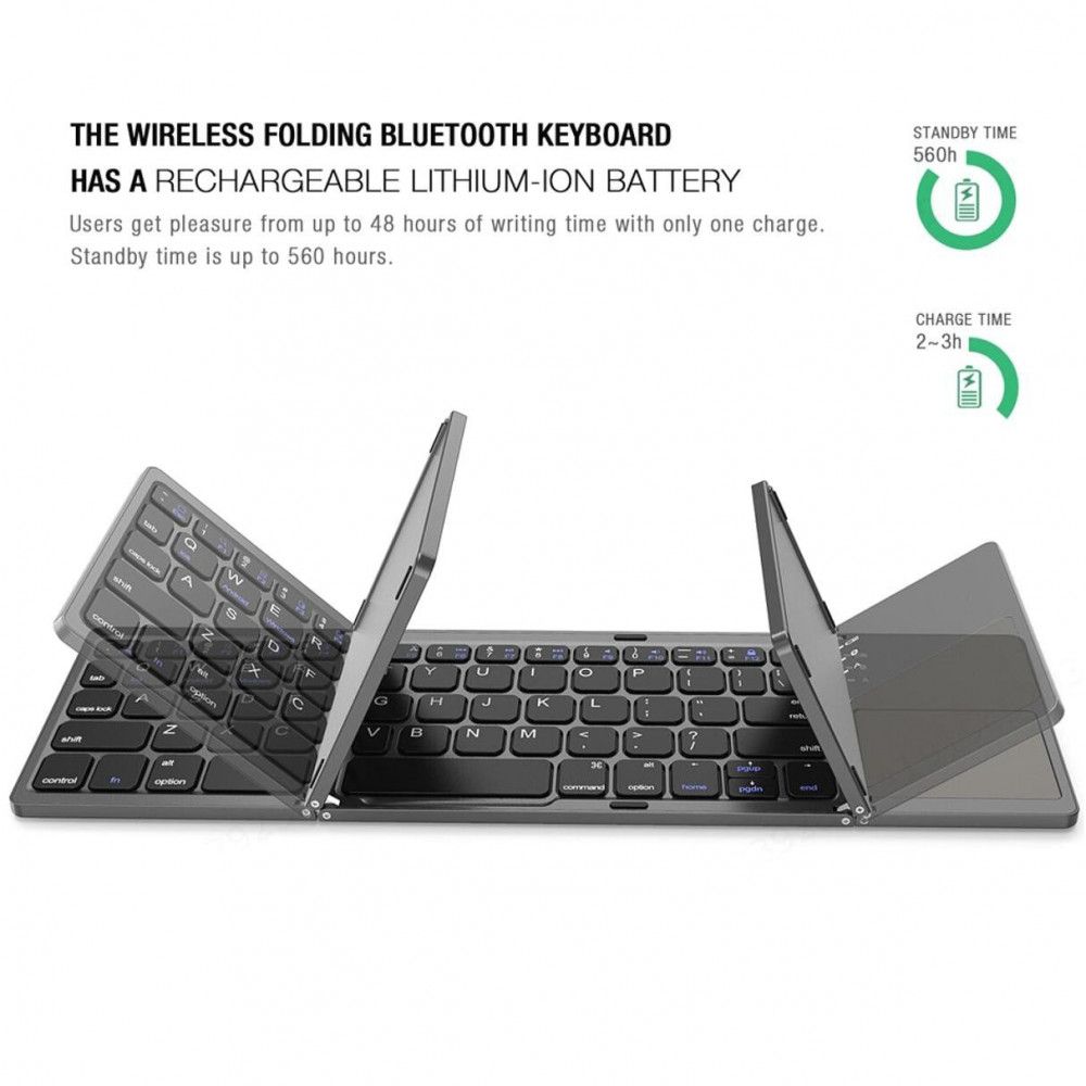 Безжична сгъваема клавиатура със сензорен панел за IOS Android Samsung Windows Ipad Tablet Notebook