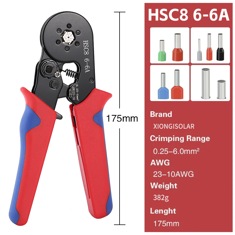 Клещи за кримпване HSC8 6-6A комлект с кутия и 1200 накрайника - Image 2