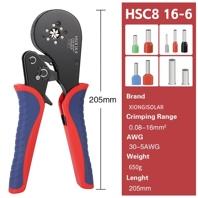 Клещи за кримпване HSC8 6-6A комлект с кутия и 1200 накрайника - Image 3