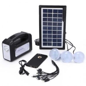 Мобилна соларна система GDLITE, 3 LED крушки, USB вход