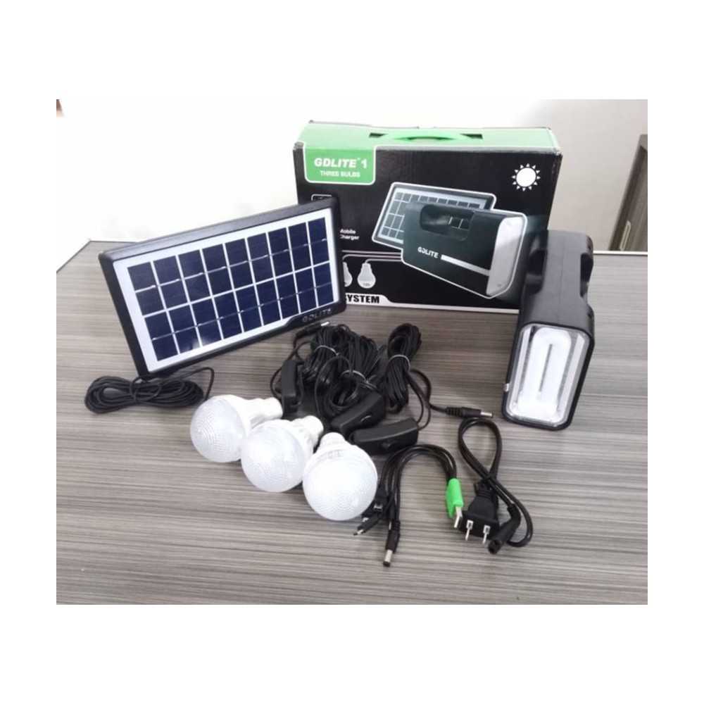 Мобилна соларна система GDLITE, 3 LED крушки, USB вход - Image 4