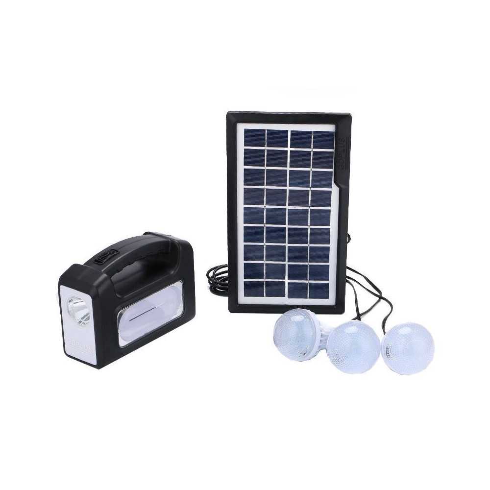 Мобилна соларна система GDLITE, 3 LED крушки, USB вход - Image 3
