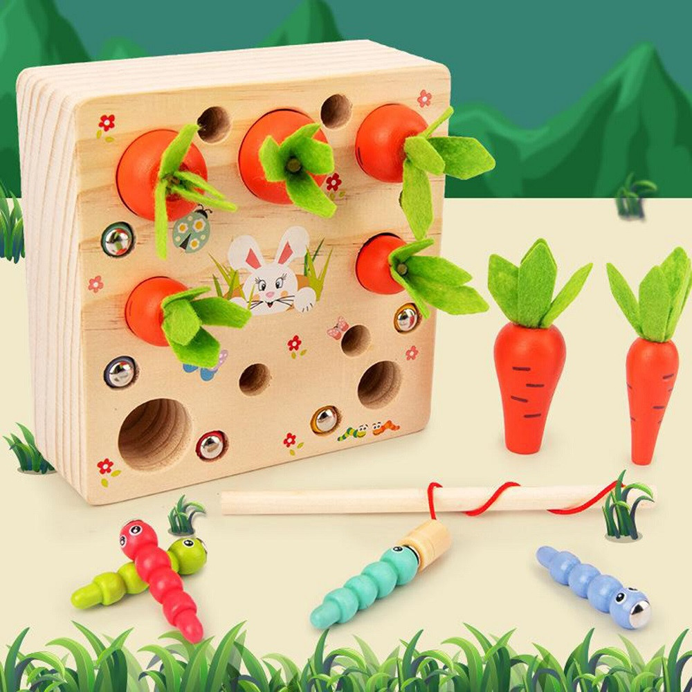 Дървена игра бране на моркови и магнитен риболов - Image 7