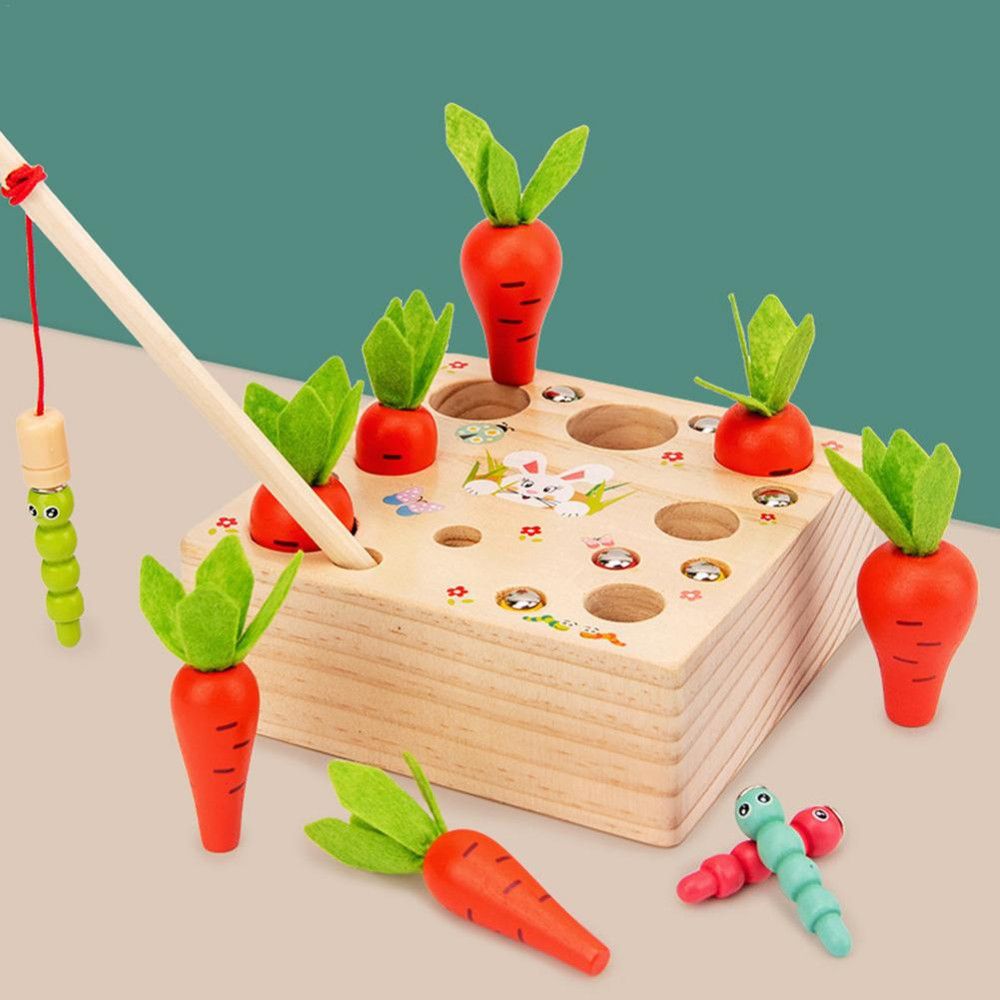 Дървена игра бране на моркови и магнитен риболов - Image 4