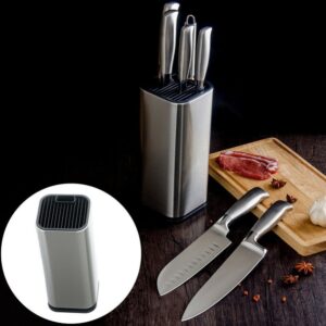 Кухненски аксесоар за съхранение на домакински ножове и ножица в цвят Инокс