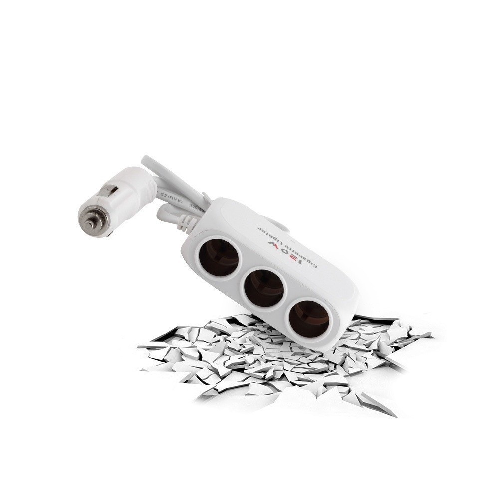 Троен разклонител за запалка за кола и 2 USB - Image 6